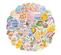 Generico Easter Holiday Decals - Pegatinas holográficas resistentes al agua, coloridas decoraciones para huevos, dibujos animados Water Bottle Labels | Festive Gift Accessory Ideal for Teens Girls