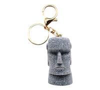 Genérico Easter Island Môaì Keychain - Simulated Stone Statue Key Ring | Room Decoration Desk Accessory, Gift For Men Women, Boyfriend Girlfriend, Stone Figure Keychain
