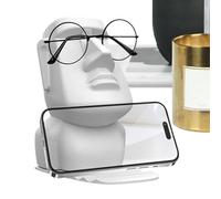 Generico Easter Island Statue Glasses Holder, Creative ABS Desktop Organizer 12.5x12.5x8.5cm, Multifunctional Phone And Tablet Stand, Coin Bank, Sunglasses Holder, Fun Stone Head Decor For Bedroom