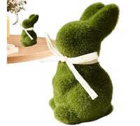 Genérico Easter Moss Bunny - Decorative Spring Figurine for Home Garden | Handcrafted Faux Moss Material with Realistic Bunny Shape, Cute Holiday Centerpiece for Table or Shelf 2.05x2.24x3.82 in