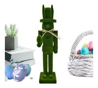 Genérico Easter Nutcracker Soldier - Wooden Nutcracker ¦ Wood Sculpture with Flocking Powder, Seasonal Ornament with Handcrafted Detailing, Home Accessories, Wooden Sculpture with Handcrafted Shelf