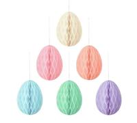 Generico Easter Ornaments - Juego de decoración de huevos de 6 piezas | Spring Easter Egg Charm Ornaments, 6-Piece Spherical Holiday Decorations for Home, School, Classroom, Office, Party, Door