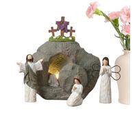 Genérico Easter Scene - Religious Christian Decor Sign, Easter Tomb Display for Shelf Spring Office Mantle Christian Home Church