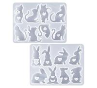 Genérico Easter Silicone Molds, 2 Pieces 3D Easter Bunny Molds Silicone, Easy Release DIY Craft Supplies, for Soap Candle Wax Epoxy Resin Home Decor Art Projects Spring Party Holiday