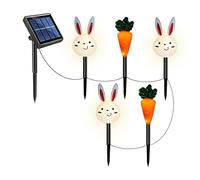 Genérico Easter Solar Lights Outdoor, Bunny Carrot Waterproof Garden Lighting, Cute Courtyard Lights for Garden, Yard, Patio, Porch, Lawn, Walkway, Courtyard