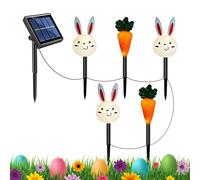 Genérico Easter Solar Lights Outdoor, Bunny Carrot Waterproof Lights for Festive Spring Decoration, Solar Powered Auto On Off Lighting Design, Easter Lighting Decor, for Yard Patio Porch
