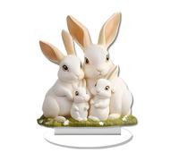 Genérico Easter Table Centerpieces, Cute Bunny Family Decor, 7.09x5.83in Festive Home Decor Desk Sign for Easter, Spring Holiday, Birthday and Wedding Celebrations