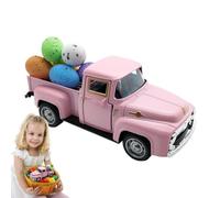 Genérico Easter Truck, Metal Vintage Farm Truck Model with Eggs, Decorative Farmhouse Tabletop Accent, Tiered Tray Decor For Home, Kitchen, Mantel, and Shelf, 4.92x1.97x1.57 Inches