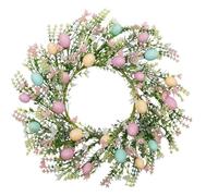 Generico Easter Wreath for Front Door | ABS + Foam, 260 g, 45 cm Diameter | Colorful Egg Spring Wreath with Mixed Branches | Holiday Home Decor, Artificial Easter Door Hanging