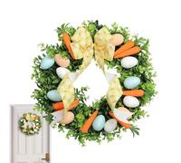 Genérico Easter Wreath - Handmade Greenery Wreath Decoration | Egg Carrot Design Festive Garland | Easter Wreaths For Front Door Friends Family Gatherings Window Outdoor Home Porch Outside Wall