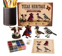 Genérico Easy Handmade Portable Fun Set, Beaded Animal Craft Kit | Animal Themed Embroidery Kit,for Kids Beginners Indoor Home School Classroom Bedroom Living Room Inside House