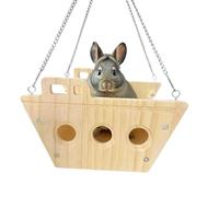Genérico Eco-Friendly Cradle, Interactive Small Animal Trapeze, 3.54 Inches Hook with Sturdy Link, Polished Barkless Balance Board, Chewy with Rustic Aesthetic, Climbing Accessory for Gerbil