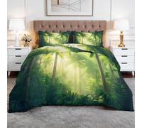 Genérico Edredón 180 x 200 cm Naturaleza Palmerales SolInvierno y Verano, Suave, Ligero, Reversible edredón, Transpirable, Cálido y Confortable Colcha, Verde