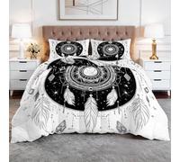Genérico Edredón 220 x 240 cm Espiritualidad Plumas ArteInvierno y Verano, Suave, Ligero, Reversible edredón, Transpirable, Cálido y Confortable Colcha, Gris