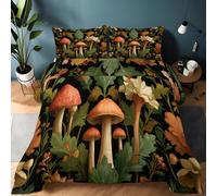 Genérico Edredón Acolchado Cama 90 Champiñones Y Hojas William Morris 135 x 200 cm Edredónes Colcha Acolchada, Negro Edredón de 4 Estaciones Ligero Cálido Reversible Edredónes Sin Funda