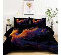 Genérico Edredón Acolchado Fénix Fantástico 220 x 240 cm Edredónes Colcha Acolchada, Negro Edredón de 4 Estaciones Arte Digital Ligero Cálido Edredónes Sin Funda Reversible Suave Lavable Antiácaros