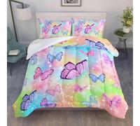 Genérico Edredon Cama 135 Mariposas Coloridas Edredón Nordico Adulto sin Funda Reversible Onírico Estampado Suave Ligero Transpirable Duvet 220x220 cm Incluye 2 Fundas de Almohada 50x75 cm YUc1714