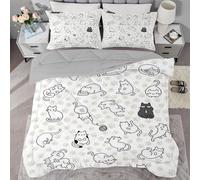 Genérico Edredón Cama 180 Gato De Dibujos Animados Edredón Nórdico 240x260 Patas Edredones Suave, Cálido y Transpirable, Edredon Nordico Microfibra con 2 Fundas Almohada 50x75 E522