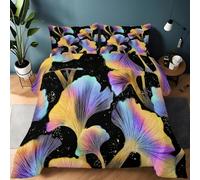 Genérico Edredón Comforter 200 x 200 cm Fantasía Hojas De Ginkgo Brillantes Edredon Estampado con Relleno de Fibra, Nórdico Invierno Suave, Ligero, Reversible y Transpirable, Color