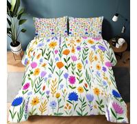 Genérico Edredón Comforter 220 x 240 cm Lindo Patrón De Flores Silvestres Edredon Estampado con Relleno de Fibra, Nórdico Invierno Suave, Ligero, Reversible y Transpirable, Color