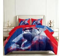 Genérico Edredón Estampado 220x240cm Animales Orangutanes Geometría Nórdico Relleno Cama Algodón, Edredón Reversible para 4 Estaciones, Duvet Algodón Cálido Comodo Ligero con 2 Fundas