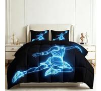 Genérico Edredón Estampado 240x260cm Jugador De Baloncesto Nórdico Relleno Cama Algodón, Edredón Reversible para 4 Estaciones, Duvet Algodón Cálido Comodo Ligero con 2 Fundas