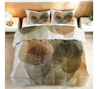 Genérico Edredón Invierno 150x200cm Líneas Abstractas Que Representan Un Rostro Humano Edredón Nórdico Acolchado Suave Cálido y Transpirable con 2 Fundas Almohada 50x70cm, Lavable, 4 Estaciones