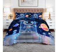 Genérico Edredón Invierno 200x200cm Ciencia Ficción Espacio Robots Edredon Microfibra Extra Suave para Cama, Cálido y Gruesa para Todo el año, Nórdico Cama Hipoalergénico para Niños y Adultos