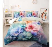 Genérico Edredon Nordico Cama 105 Mariposas Coloridas Edredón Adulto sin Funda Reversible Floral Estampado Suave Ligero Transpirable Duvet 180x220 cm Incluye 2 Fundas de Almohada 50x75 cm YUc1737