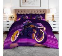 Genérico Edredón Nórdico Estampado 200x200cm Morado Ciencia Ficción Piloto De Carreras Edredon Invierno Lavable Tacto Suave Hipoalergénico Bebe Rellena Juego de Manta por Niños e Niñas con 2 Fundas