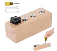 Genérico Educational Screw-Tightening Busy Board, Activity Board with Wooden Screwdriver Set, Interactive Learning Tool for Hand-Eye Coordination & Focus Development (4-Hole)