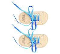Genérico Educational Shoe Lacing Toy, Wooden Threading Skill Trainer, Sensory Development Activity Toy for Children Ages 3 to 6 Preschool Learning Classroom Tool, Pink, Blue, Green