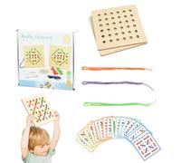 Genérico Educational Wooden Lacing Toy, Toddler Threading Toys, Lacing String Toys, Hands- Learning Toy, Fine Motor Skills Toy Educational Wooden Threading Toy for Fine Motor Skills Development
