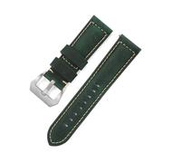Genérico EDVENA Correa De Reloj De Cuero Genuino Mate De 20 Mm, 22 Mm, 24 Mm Y 26 Mm, Correa De Reloj De Piel De Vaca Con Cera De Aceite, Pulsera Retro Crazy Horse(Crazy Horse Green,24mm)