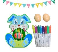 Genérico Egg Decor Set - Rotating Interactive Toy, Electric Quick Drying Kit for Easter Painting, Art Eggs with Light Music, Family Activity, Creative Supplies for School and Travel