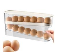 Genérico Egg Holder For Fridge - Eggs Dispenser Auto Rolling | Clear Large Capacity Refrigerator Storage Supplies | Rolling Egg Holder Dispenser For Kitchen Cabinet Freezer Camping Picnic Home Cooks