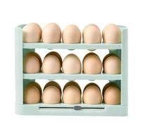 Genérico Egg Holder - Refrigerator Egg Container, Large Capacity Storage Organizer, Tiered Roll Down Mechanism, Handled Slide Out Access, Kitchen Food Component for Home Countertop Pantry