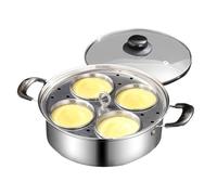 Genérico Egg Poacher Stainless Steel - Non Stick 4 Cup Steamer Pan, Rust Resistant Cooker | Small Household Multi Purpose Egg Maker For Breakfast Brunch | 4 Compartment Steamer For Induction