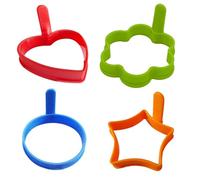 Genérico Egg Rings - Egg Shaper for Frying Pan | Heat Resistant Cooking Tool | 4-Piece, Non-Stick Silicone, for Omelettes Crumpet Sandwich Burger Breakfast