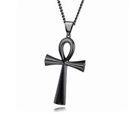 Genérico Egyptian Jewelry Men Women Gold Plated Vintage The Key of The Nile Ankh Cross Religious Pendant Necklace (Model 3)