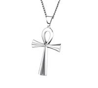 Genérico Egyptian Jewelry Men Women Gold Plated Vintage The Key of The Nile Ankh Cross Religious Pendant Necklace (Model 2)