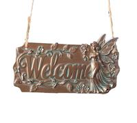 Generico Eingangstür Willkommens Deko - Resin Schild Design, Hängend Wanddekoration Outdoor Indoor Garten, Terrasse Haus HOF Eingang Bereich Stilvoll Begrüßung | Elegantes Deko Schild für Atmosphäre
