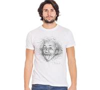 Generico Einstein - Camiseta Urban Men 100% algodón flameado 18-55, blanco, M