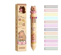 Genérico Einziehbarer Multicolor Stift - 12-in-1 Süßer Capybara Cartoon Schreibstift Feinpoint 0,7 mm Weiches Schreiben Für Lernen Arbeit Planer Kreativität Kinder Frauen Männer | vielseitiger für