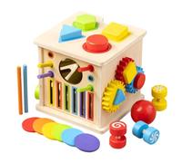 Genérico El Cubo de Aprendizaje | 8 en 1 Juguete de Desarrollo de Madera - Centro de Despertar | para , Sala de Juegos, Aula, Casa, Cumpleaños, Chicas, Niños y de 1 a 6 Años