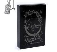 Genérico El oráculo rúnico Familiar de la Bruja - Deck de Bolsillo para Principiantes con Collar - Diseño mágico, fácil de Usar