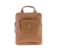 Genérico El Potro Mochila de Piel de Vacuno para Mujer, Color Camel, con Bolsillos con Cremallera, 25x11x30 cm