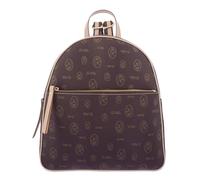 Genérico EL POTRO Mochila Mediana Vintage, Lona y Piel Vacuno, Semirrígida, Herrajes Dorados, 31x29x9 cm, Fabricada en Ubrique (Marron)
