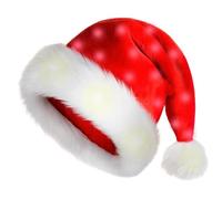 Generico El sombrero de Papá Noel si,Sombrero luminoso navideño de suave peluche | Decoraciones navideñas, LED navideño Sombrero de cosplay para niños, adultos, adolescentes