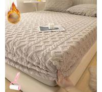 Genérico Elastic Bed Sheets,Elastic Bed Cover Full/Queen/King Size,All-Inclusive Non-Slip Soft Bed Sheets Quilted,Velvet Fitted Plush Shaggy Bed Mattress Suitable for Single,Double and King-Size Beds